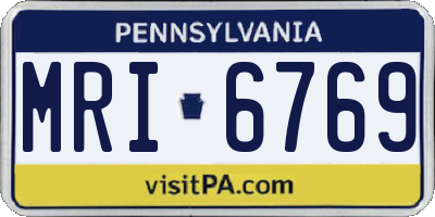 PA license plate MRI6769