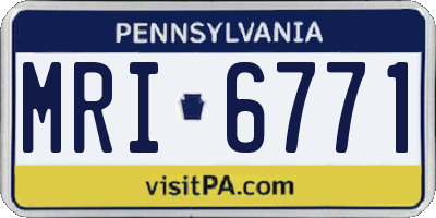 PA license plate MRI6771