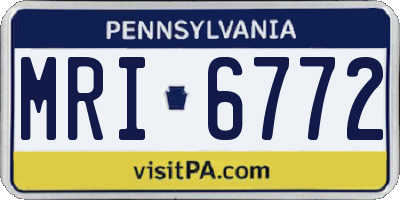 PA license plate MRI6772