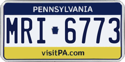 PA license plate MRI6773