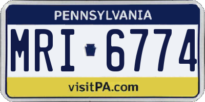 PA license plate MRI6774