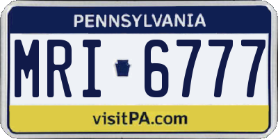PA license plate MRI6777