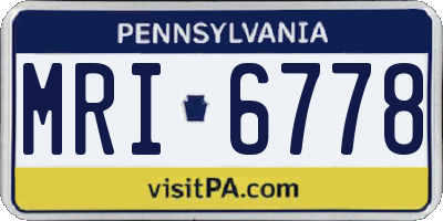 PA license plate MRI6778
