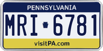 PA license plate MRI6781