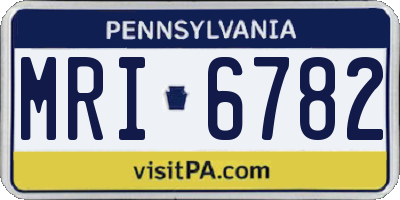 PA license plate MRI6782