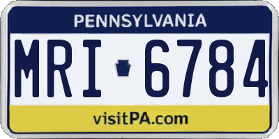PA license plate MRI6784
