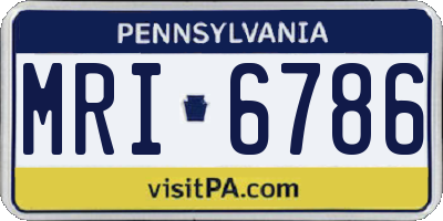 PA license plate MRI6786