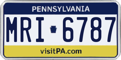 PA license plate MRI6787