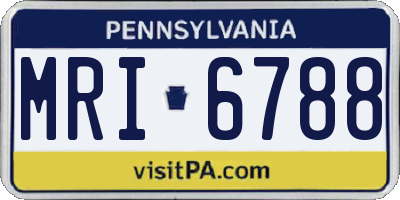 PA license plate MRI6788