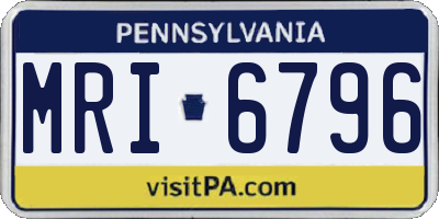 PA license plate MRI6796