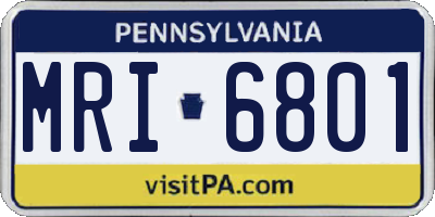 PA license plate MRI6801