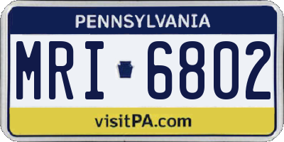PA license plate MRI6802