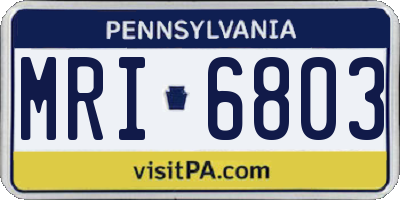 PA license plate MRI6803