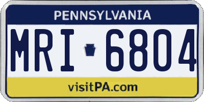 PA license plate MRI6804