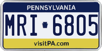 PA license plate MRI6805