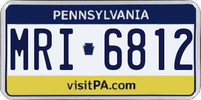 PA license plate MRI6812