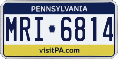 PA license plate MRI6814