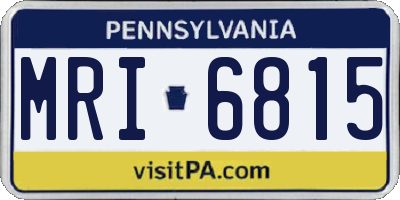 PA license plate MRI6815