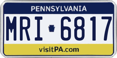 PA license plate MRI6817