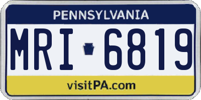 PA license plate MRI6819