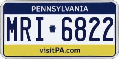 PA license plate MRI6822