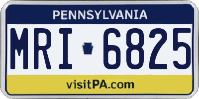 PA license plate MRI6825