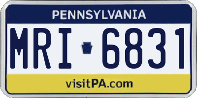 PA license plate MRI6831
