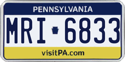 PA license plate MRI6833