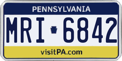 PA license plate MRI6842
