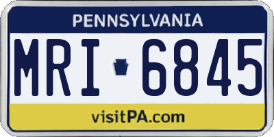 PA license plate MRI6845