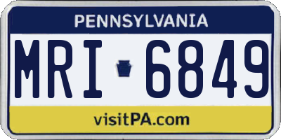 PA license plate MRI6849