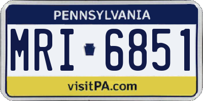 PA license plate MRI6851