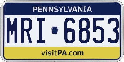 PA license plate MRI6853