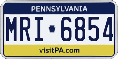 PA license plate MRI6854