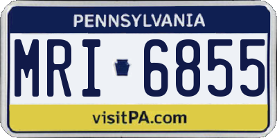 PA license plate MRI6855