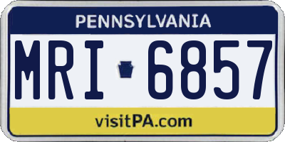 PA license plate MRI6857