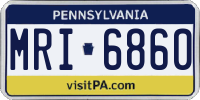 PA license plate MRI6860