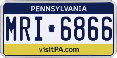 PA license plate MRI6866
