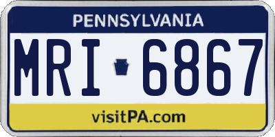 PA license plate MRI6867