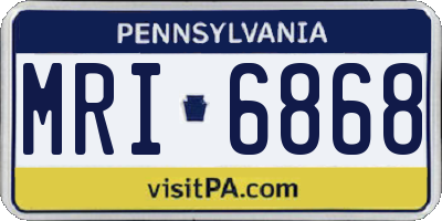 PA license plate MRI6868