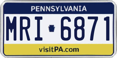 PA license plate MRI6871