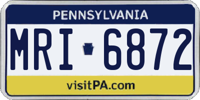 PA license plate MRI6872