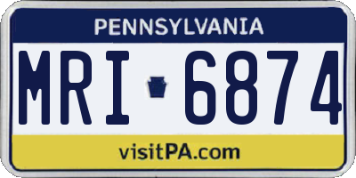 PA license plate MRI6874