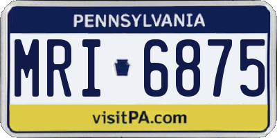 PA license plate MRI6875