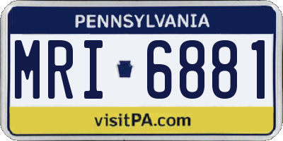 PA license plate MRI6881