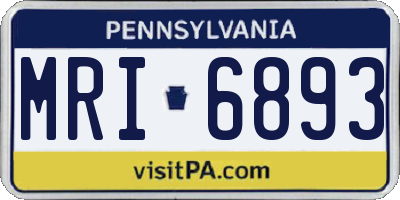 PA license plate MRI6893