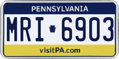 PA license plate MRI6903