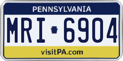 PA license plate MRI6904