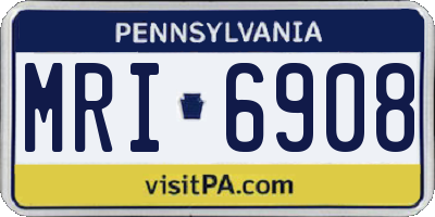 PA license plate MRI6908