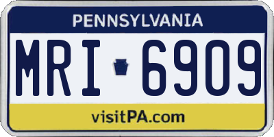 PA license plate MRI6909